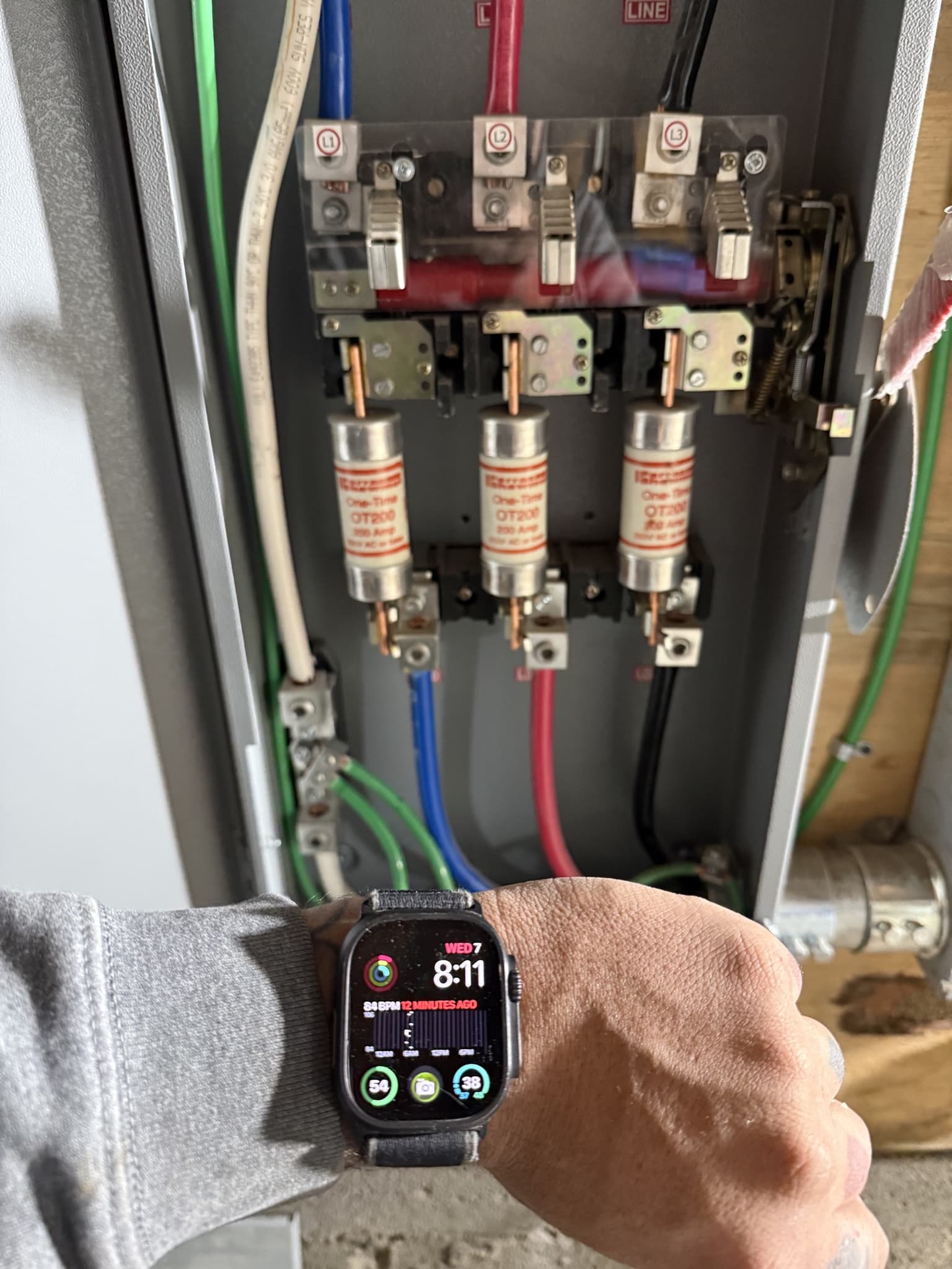 NYC commercial retail floor with electrical rough-in and planned recessed lighting points.